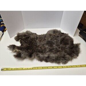 RABBIT HIDE, PELT, SOFT TANNED Brownish Gray Color